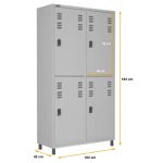 Roupeiro de Aço INSALUBRE c/ 04 Portas – 1,84×1,02×0,42m – CZ/CZ – W3 – 17015