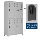 Roupeiro de Aço INSALUBRE c/ 04 Portas – 1,84×1,02×0,42m – CZ/CZ – W3 – 17015