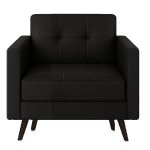 Sofá Escritório Poltrona para Escritório ROMA 01 Lugar - Corino - Cor Preto - 60040