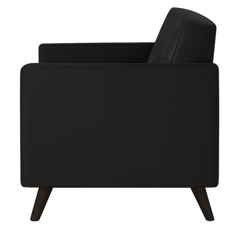 Sofá Escritório Poltrona para Escritório ROMA 01 Lugar - Corino - Cor Preto - 60040