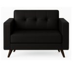 Sofá Escritório Sofá para Escritório ROMA 02 Lugares - Corino - Cor Preto - 60041 Sofá Escritório Sofá para Escritório ROMA 02 Lugares - Corino - Cor Preto - 60041