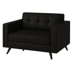 Sofá Escritório Sofá para Escritório ROMA 02 Lugares - Corino - Cor Preto - 60041 Sofá Escritório Sofá para Escritório ROMA 02 Lugares - Corino - Cor Preto - 60041