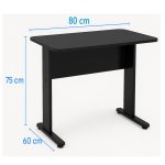 Mesa Escritório 0,80x0,60m - JOB - PRETO/PRETO - 43088
