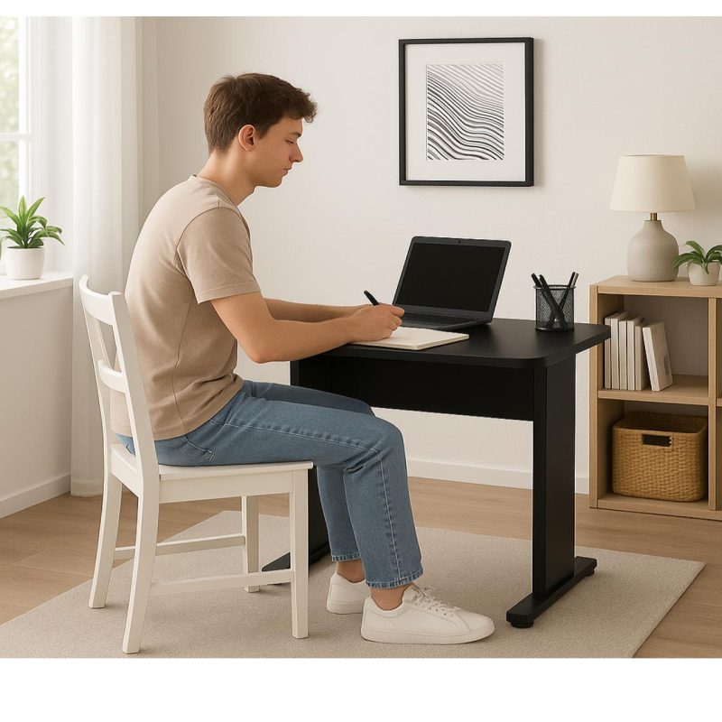 Mesa Escritório 0,80x0,60m - JOB - PRETO/PRETO - 43088