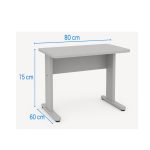 Mesa Escritório 0,80x0,60m - JOB - CINZA/CINZA - 43087