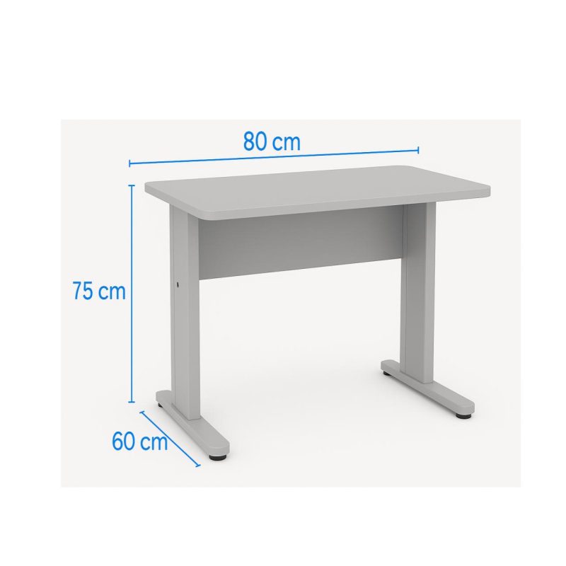 Mesa Escritório 0,80x0,60m - JOB - CINZA/CINZA - 43087