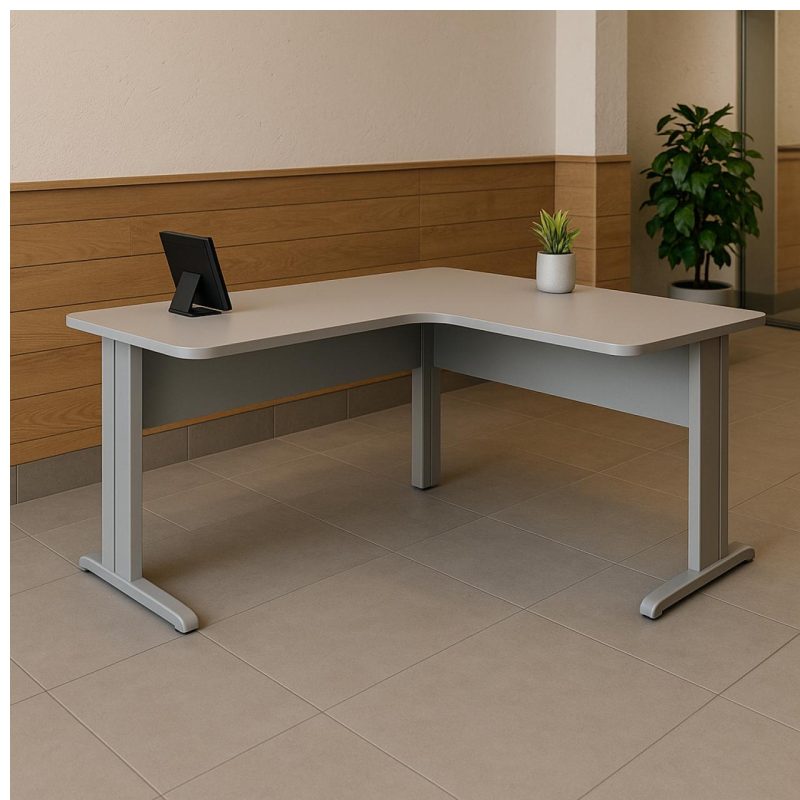 Estação de Trabalho 1,40x1,40m com 02 Gavetas - JOB - CINZA / CINZA - 43019