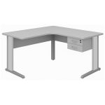 Estação de Trabalho 1,40x1,40m com 02 Gavetas - JOB - CINZA / CINZA - 43019