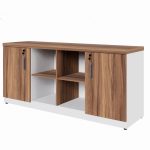 Móveis de Madeira Armário Baixo GOLD Credenza ESPECIAL - 1,60x0,73x0,45m  -  NOGALSEVILHA / BRANCO - 34502