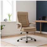 Cadeiras Escritório Poltrona Presidente LUXO c/ mola Ensacada – COR FENDI - 30061