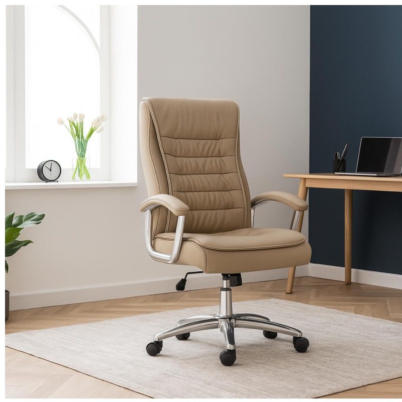 Cadeiras Escritório Poltrona Presidente LUXO c/ mola Ensacada – COR FENDI - 30061