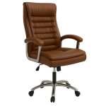 Cadeiras Escritório Poltrona Presidente LUXO c/ mola Ensacada – COR CARAMELO - 30059
