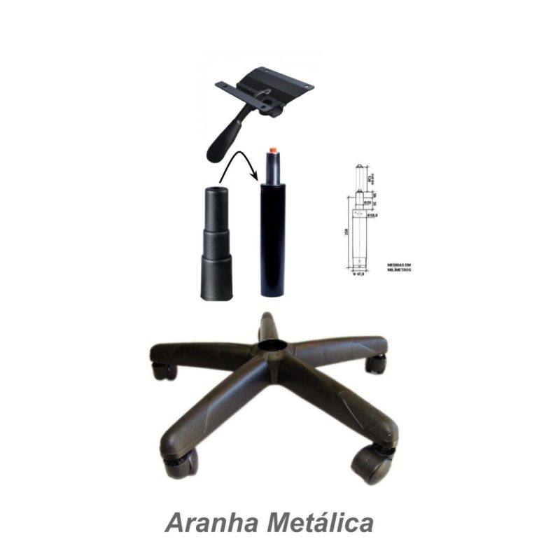 Cadeiras Escritório Cadeira B-ONE Giratória com Braços Reguláveis - Corino Preto - 31009
