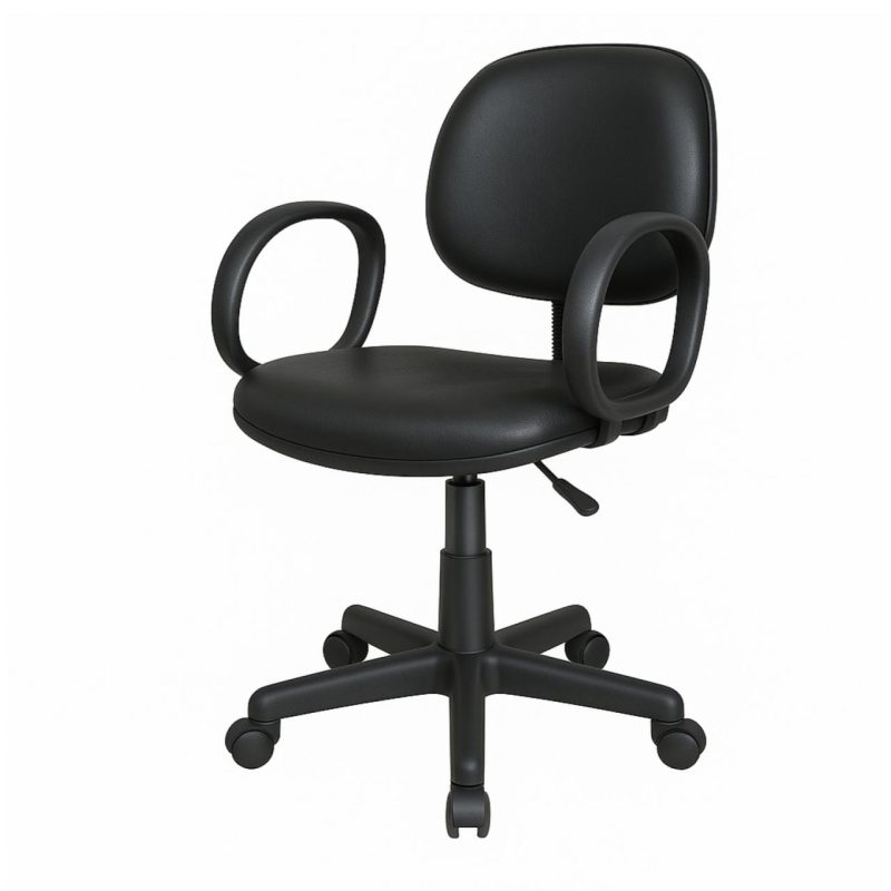 Cadeiras Escritório Cadeira Executiva LISA Giratória com Braço Corsa - Corino Preto - 31001