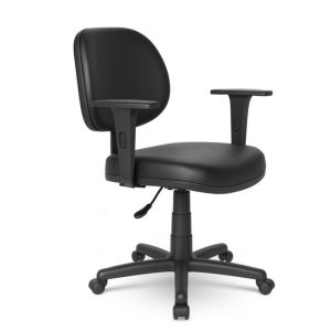 Cadeiras Escritório Cadeira Executiva LISA Giratória com Braços Reguláveis - Corino Preto - 31003