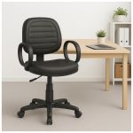 Cadeiras Escritório Cadeira Executiva COSTURADA Giratória com Braço Corsa - Corino Preto - 31004 Cadeiras Escritório Cadeira Executiva COSTURADA Giratória com Braço Corsa - Corino Preto - 31004