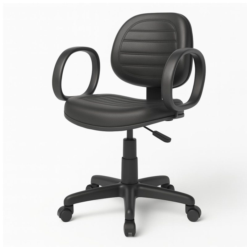 Cadeiras Escritório Cadeira Executiva COSTURADA Giratória com Braço Corsa - Corino Preto - 31004 Cadeiras Escritório Cadeira Executiva COSTURADA Giratória com Braço Corsa - Corino Preto - 31004