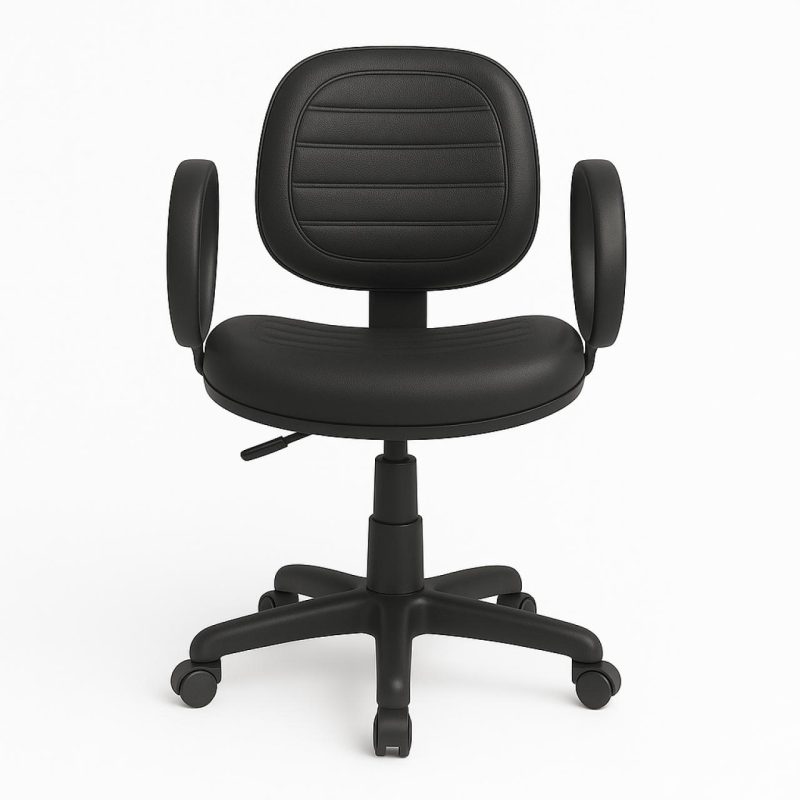 Cadeiras Escritório Cadeira Executiva COSTURADA Giratória com Braço Corsa - Corino Preto - 31004 Cadeiras Escritório Cadeira Executiva COSTURADA Giratória com Braço Corsa - Corino Preto - 31004