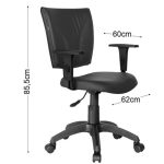 Cadeiras Escritório Cadeira B-ONE Giratória com Braços Reguláveis - Corino Preto - 31009