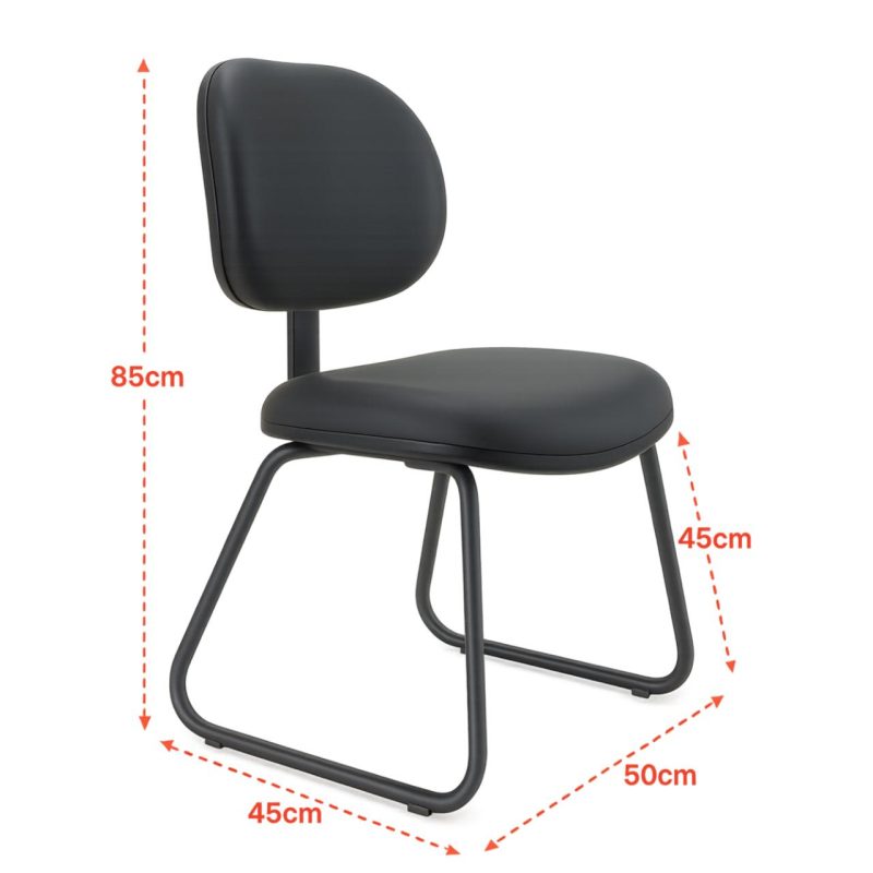 Cadeira Executiva LISA Base Trapézio - Corino Preto - 31030