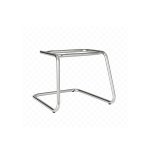 Cadeira Executiva LISA Base em "S" CROMADA - Corino Preto - 31015