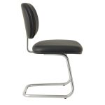 Cadeira Executiva LISA Base em "S" CROMADA - Corino Preto - 31015