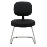 Cadeira Executiva LISA Base em "S" CROMADA - Corino Preto - 31015