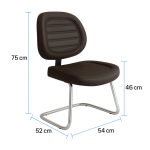 Cadeira Executiva COSTURADA Base em "S" Cromada - 31016