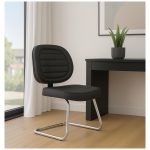 Cadeira Executiva COSTURADA Base em "S" Cromada - 31016