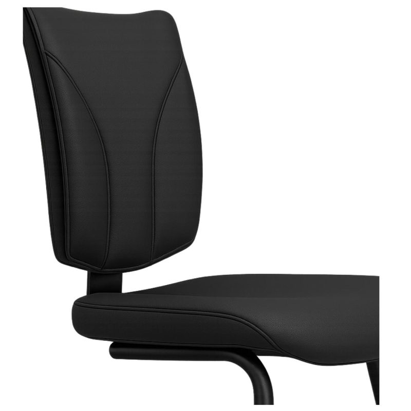 Cadeira de Escritório B-ONE Base em "S" Preta - Corino Preto - 31032