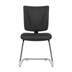 Cadeira Escritório B-ONE Base em "S" Cromada - Corino Preto - 31033