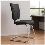 Cadeira Escritório B-ONE Base em "S" Cromada - Corino Preto - 31033