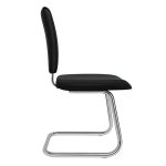 Cadeira Escritório B-ONE Base em "S" Cromada - Corino Preto - 31033