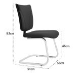 Cadeira Escritório B-ONE Base em "S" Cromada - Corino Preto - 31033