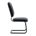 Cadeira Diretor Costurada Base em "S" Preta - Corino Preto - 30303