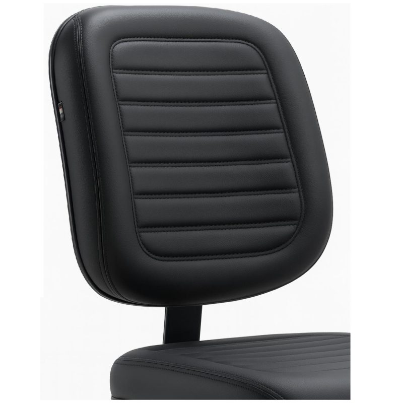 Cadeira Diretor Costurada Base em "S" Preta - Corino Preto - 30303