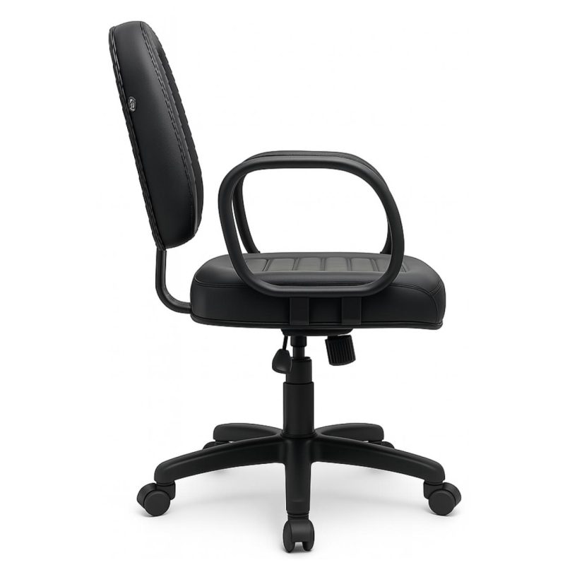 Cadeiras Escritório Cadeira Diretor Costurada Giratória - Corino Preto - 30210