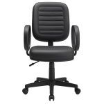 Cadeiras Escritório Cadeira Diretor Costurada Giratória - Corino Preto - 30210