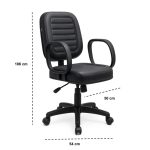Cadeiras Escritório Cadeira Diretor Costurada Giratória - Corino Preto - 30210