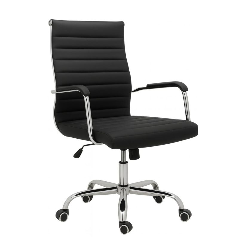 Cadeiras Escritório Cadeira de Escritório Diretor LONDON Giratória - Corino Preto - 31094 Cadeiras Escritório Cadeira de Escritório Diretor LONDON Giratória - Corino Preto - 31094