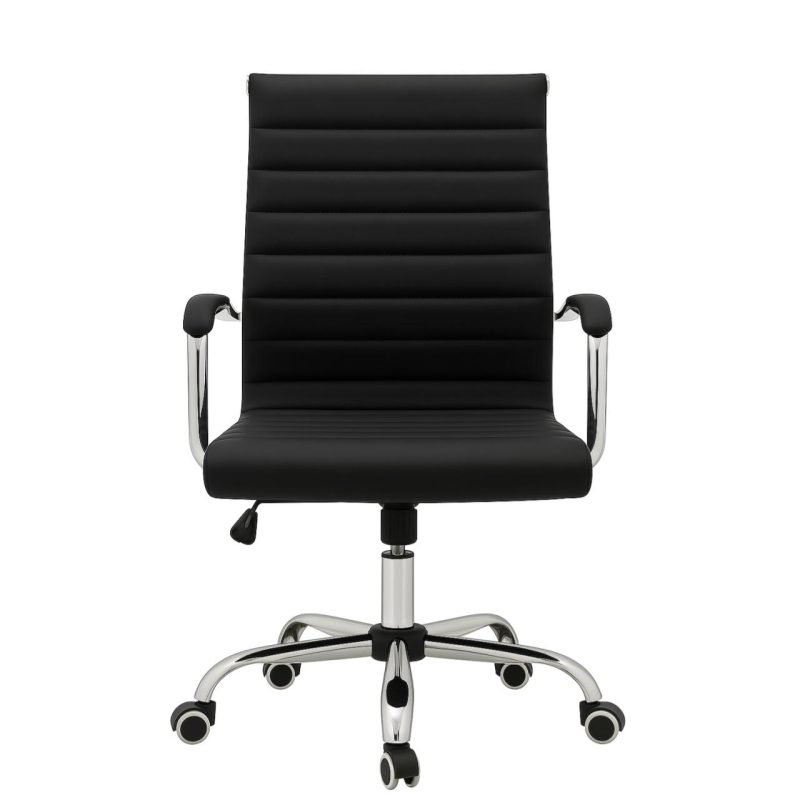 Cadeiras Escritório Cadeira de Escritório Diretor LONDON Giratória - Corino Preto - 31094 Cadeiras Escritório Cadeira de Escritório Diretor LONDON Giratória - Corino Preto - 31094