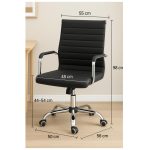 Cadeiras Escritório Cadeira de Escritório Diretor LONDON Giratória - Corino Preto - 31094 Cadeiras Escritório Cadeira de Escritório Diretor LONDON Giratória - Corino Preto - 31094