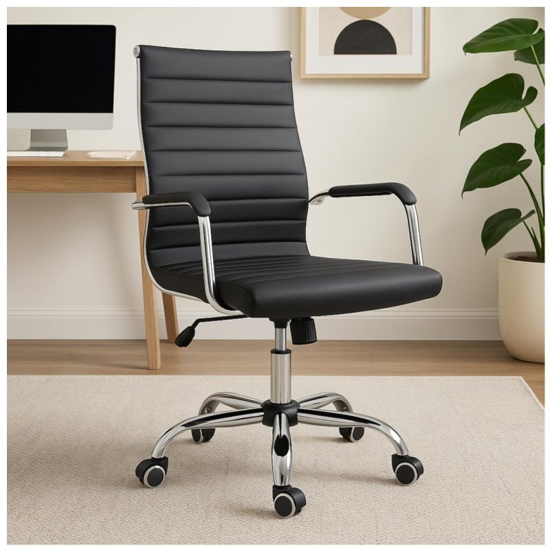 Cadeiras Escritório Cadeira de Escritório Diretor LONDON Giratória - Corino Preto - 31094 Cadeiras Escritório Cadeira de Escritório Diretor LONDON Giratória - Corino Preto - 31094