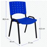 Cadeiras Escritório Cadeira Plástica REALPLAST 04 Pés - AZUL - (Polipropileno) - 31205