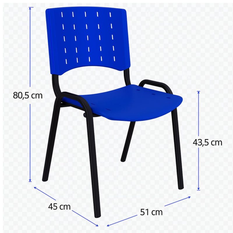Cadeiras Escritório Cadeira Plástica REALPLAST 04 Pés - AZUL - (Polipropileno) - 31205