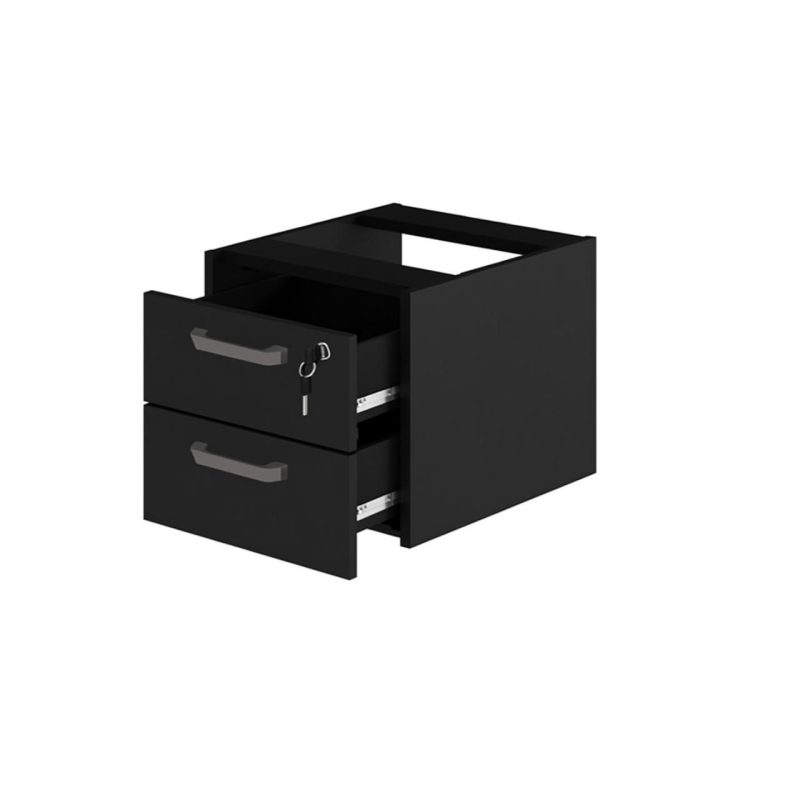 Móveis de Madeira Gaveteiro suspenso - PRETO/PRETO - 26008