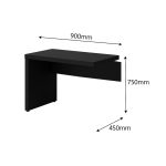 Móveis de Madeira Mesa em L PÉ PAINEL (1,70x0,70m + Mesa Auxiliar) - S/ Gavetas - PRETO / PRETO - 26013