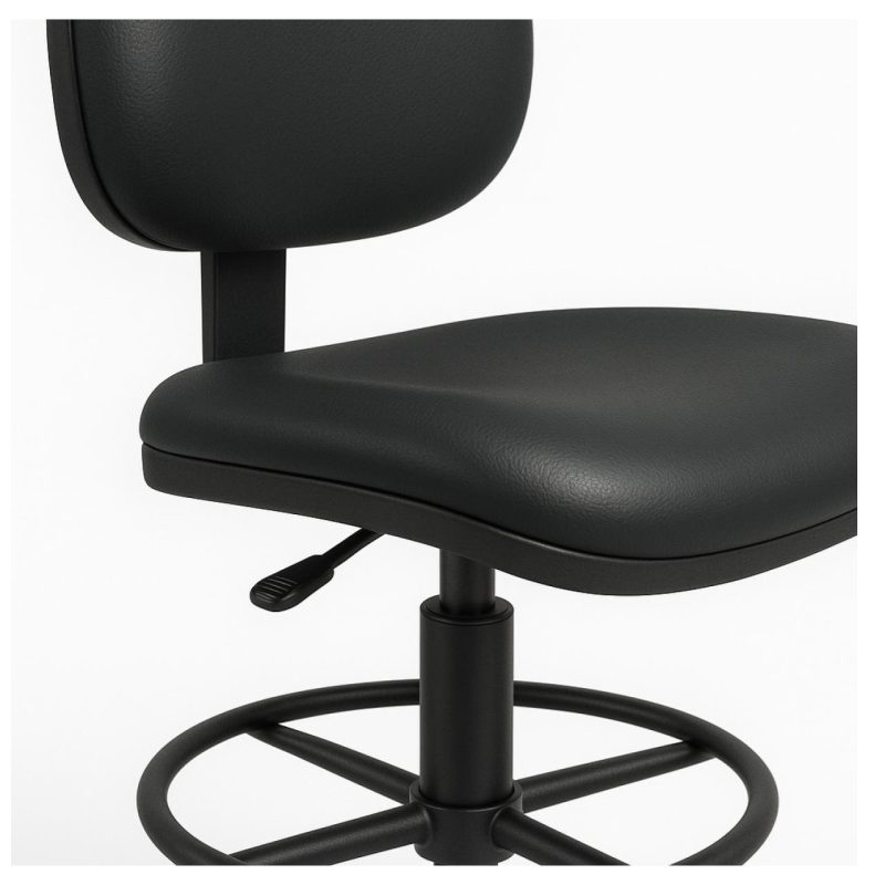 Cadeiras Escritório Cadeira Caixa EXECUTIVA LISA  sem Braços - (Aranha MARTIFLEX) - Cor Preta - 35031