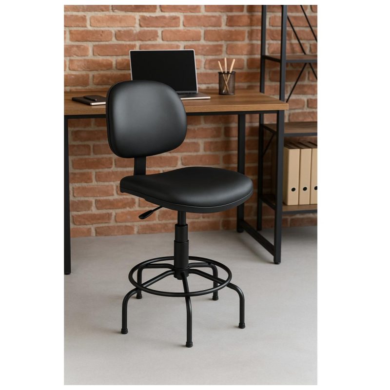 Cadeiras Escritório Cadeira Caixa EXECUTIVA LISA  sem Braços - (Aranha MARTIFLEX) - Cor Preta - 35031