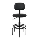 Cadeiras Escritório Cadeira CAIXA Secretária (Aranha ALTA) - Corino Preto - 34001